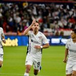 Jugadores de Liga celebran gol del triunfo ante Macará. Foto: Liga de Quito