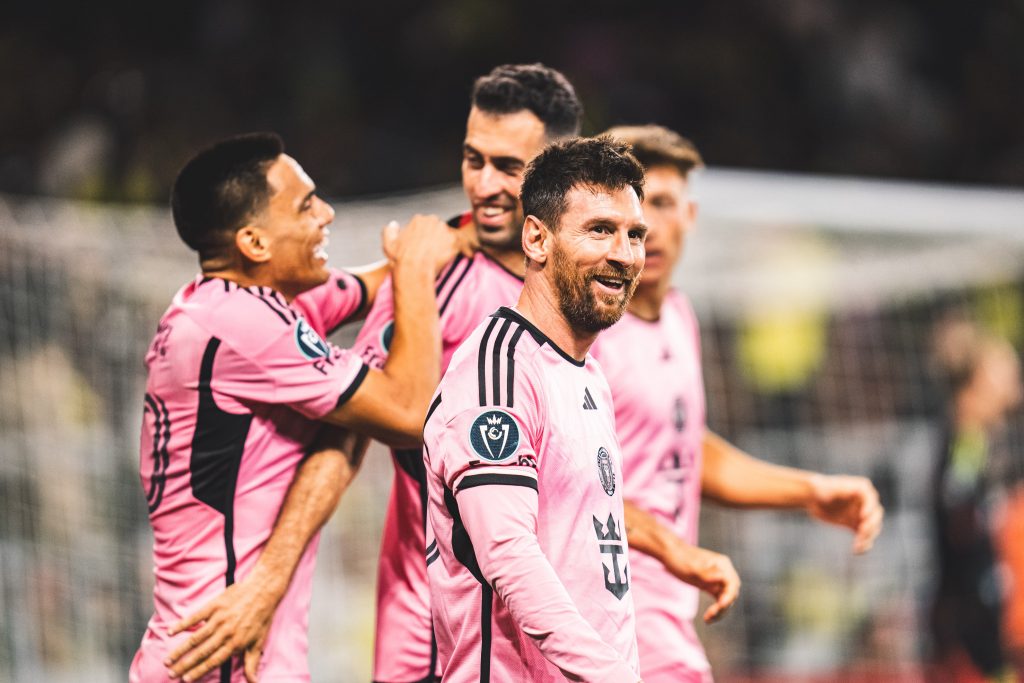 Messi celebra gol del empate. Foto: Inter Miami