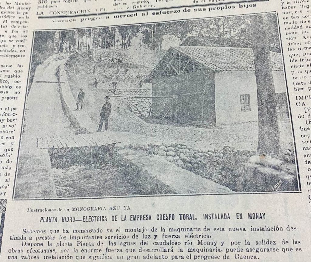 Publicación en El Mercurio sobre la instalación de la maquinaria para la Planta de Monay.