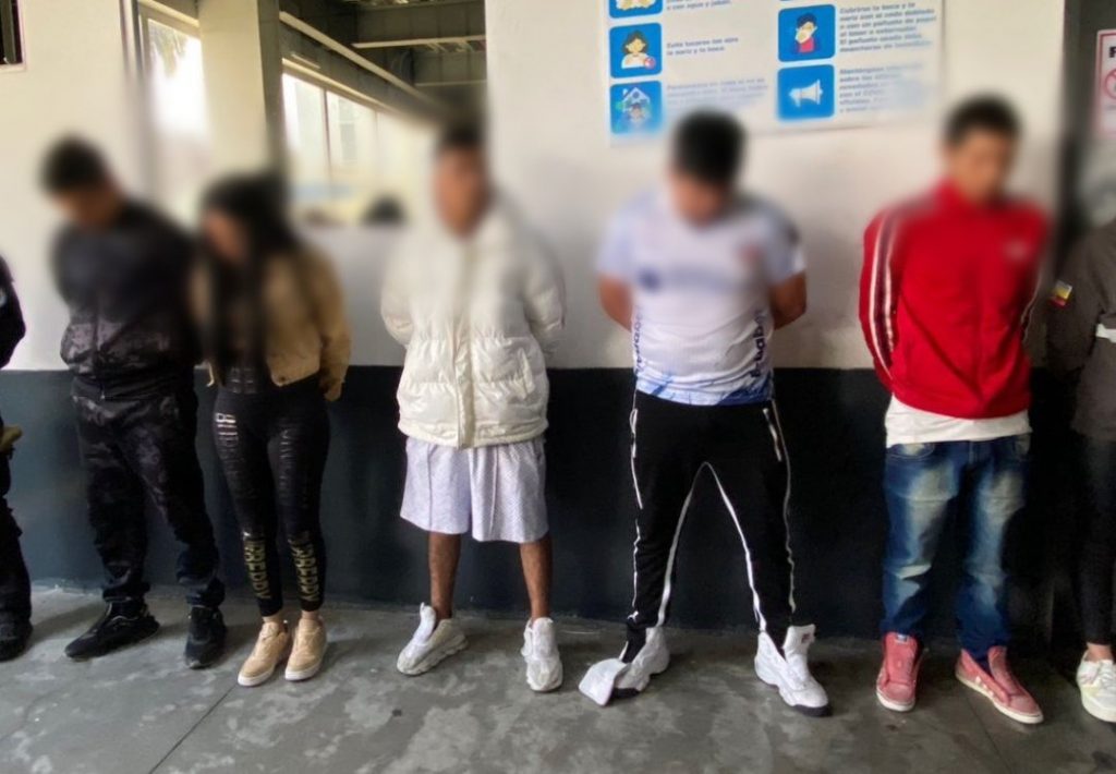 Detenidos presentados por la Policía Nacional.