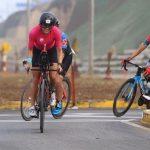 María Luz Arrellano en competencia de Triatlón.