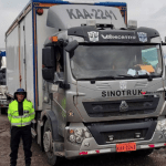 El camión se encuentra retenido. Tranvía Cuenca
