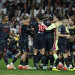 Jugadores del Manchester City celebran gol ante Real Madrid. Foto: EFE
