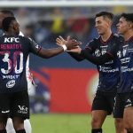 Jugadores del Independiente del Valle celebran gol ante San Lorenzo. Foto: EFE