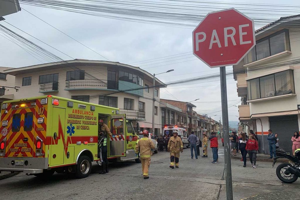 Accidente registrado en las calles Gaspar Sangurima y Miguel Heredia. /KOQ
