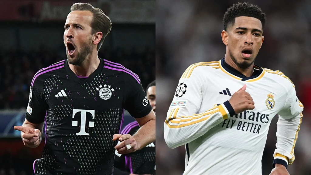 Kane y Bellingham son figuras del Bayern Múnich y Real Madrid.