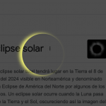 Animación en el buscador de Google sobre el eclipse solar del 8 de abril de 2024.