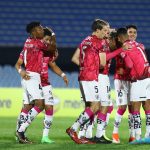 Jugadores de Independiente del Valle celebran gol ante Liverpool. Foto: Independiente del Valle