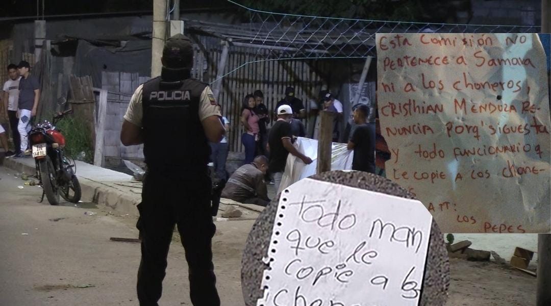 Panfletos que han dejad en evidencia la participación de la organización delictiva denominada 'Los Pepes'.