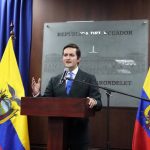 Esteban Torres, viceministro del Ministerio de Gobierno, durante una rueda de prensa.