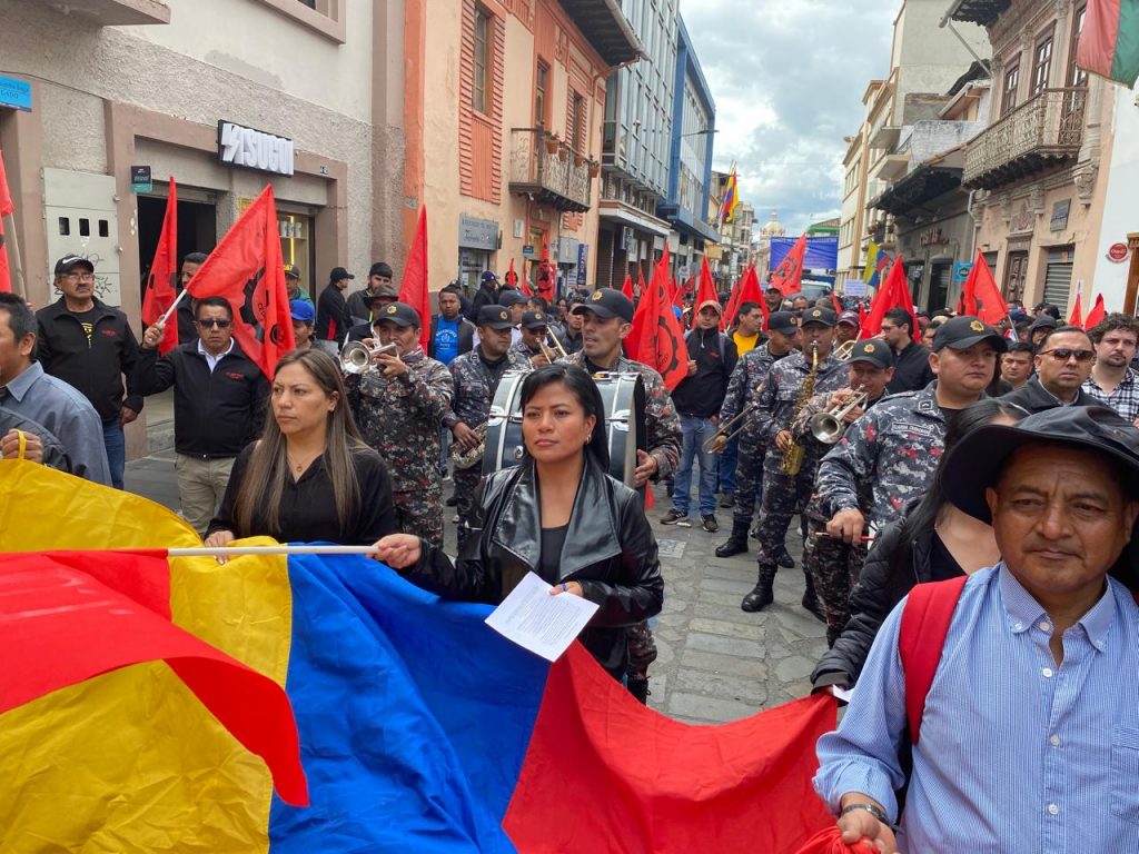 Marcha en Cuenca, este miércoles 1 de mayo de 2024, por el Día del Trabajo.