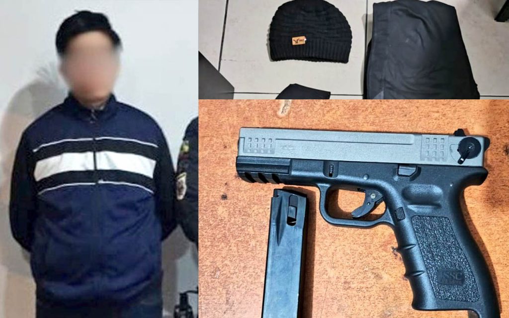 El ciudadano que asaltó gasolinera fue detenido en estación de servicio de Cuenca fue hallado con un arma en su poder.