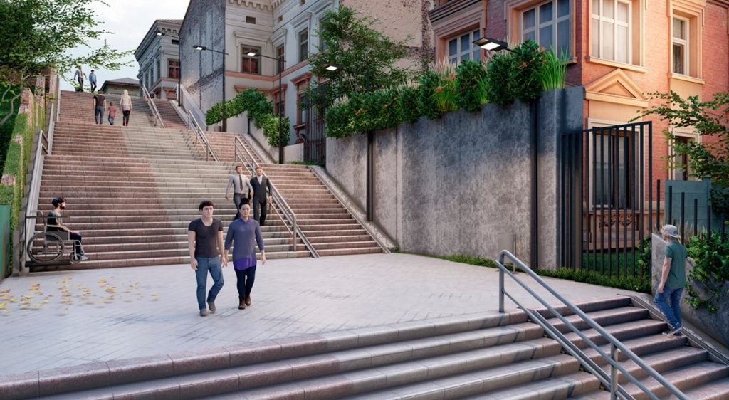 Imagen virtual de cómo se prevé que queden las Escalinatas.