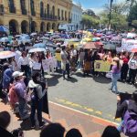 Plantón en el Parque Calderón por la desaparición de Abigail, uno de los casos que conmocionó a Cuenca. Archivo