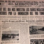Portada de El Mercurio de la edición del 5 de abril de 1950, en la que informa sobre las consecuencias de la creciente del Tomebamba.