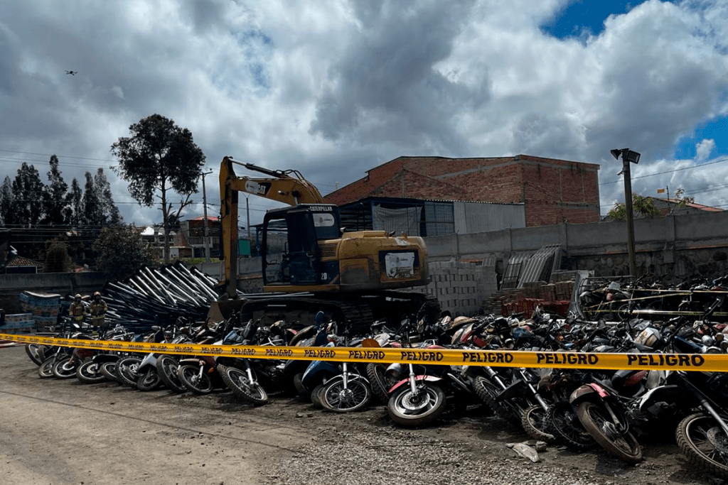 Motos que se mantenían retenidas en el Centro de Retención Vehicular fueron destruidas para su chatarrización. Foto DFPB