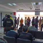 Ambiente en la sala luego de la audiencia en la que se dio el nombre del sentenciado por el asesinato de José Andrés Vintimilla B.