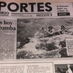 Competencia de botes en el río Tomebamba, en abril de 1988.
