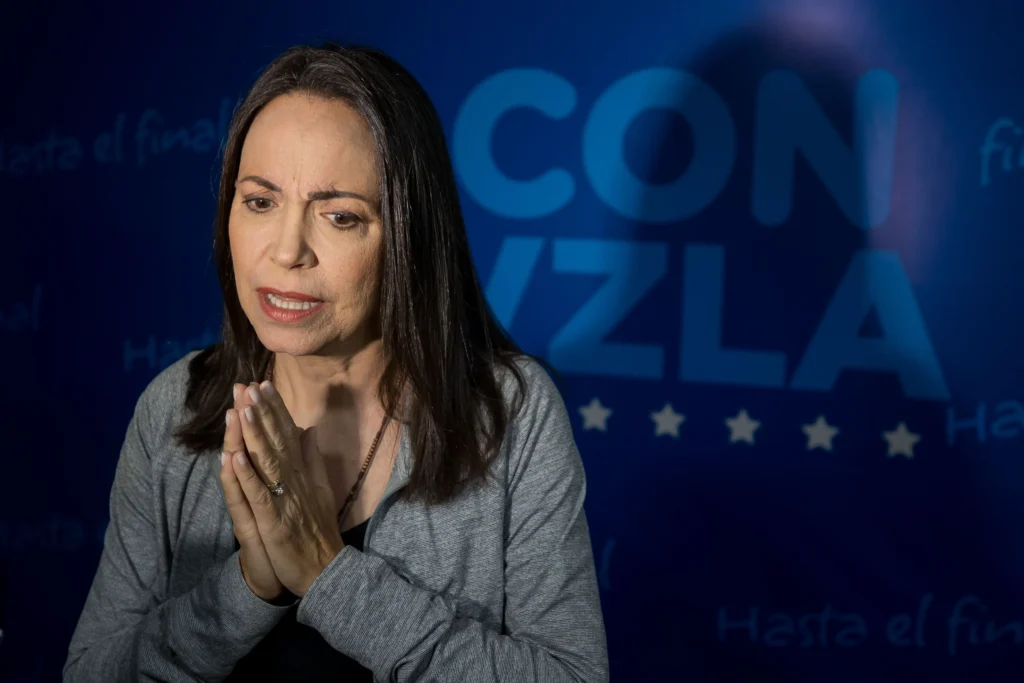 Corina Machado pidió a México que insista a Maduro para reconocer los resultados electorales. Foto EFE