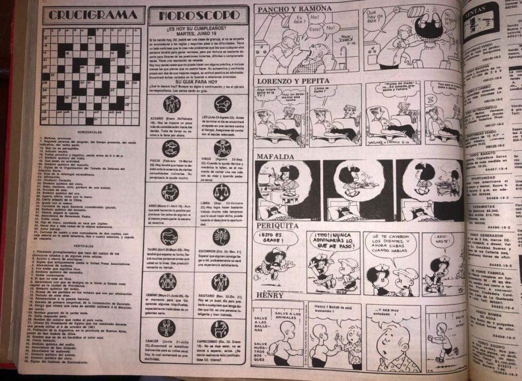 “Mafalda”, “Pancho y Ramona” y “Henry”, estaban entre los comics que se publicaban en los años 90 en El Mercurio.