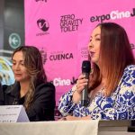 Wendy Aguilar, directora de expoCineJoven, durante el lanzamiento de la convocatoria a cortometrajes.