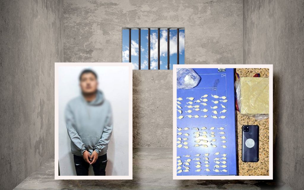 En poder del ciudadano fue hallada droga y otros insumos. El operativo se ejecutó en Gualaceo.