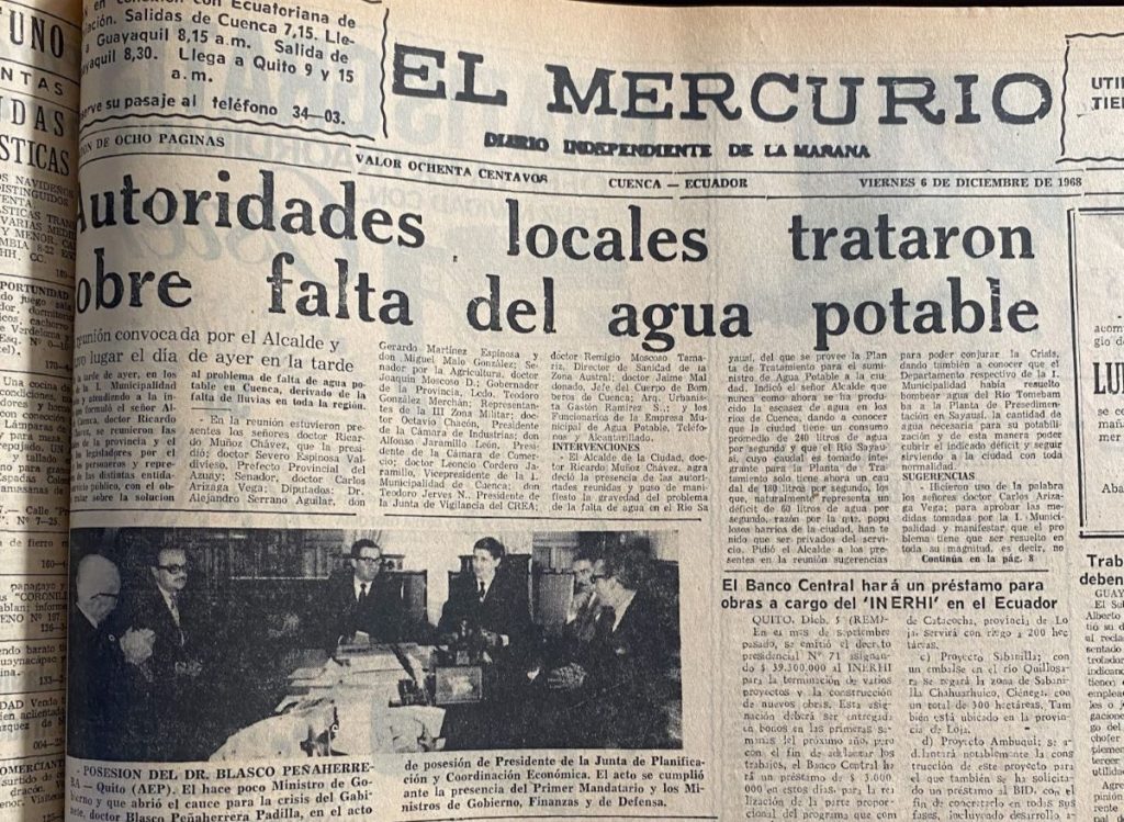 Reunión de las autoridades locales y regionales ante el grave estiaje que se registró en 1968.