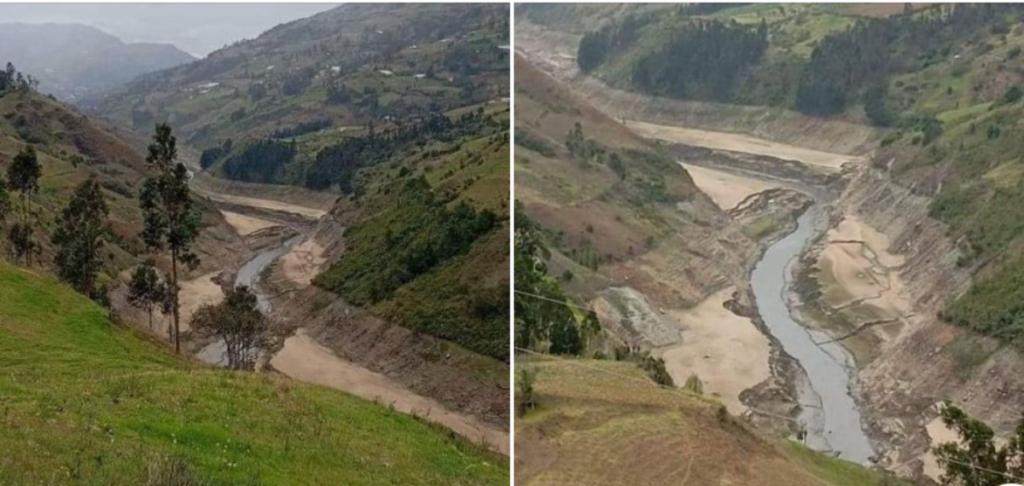 El río Paute muestra una reducción extrema de caudal que solo se vio en 1992 y 1995.