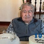 Salvador Pacheco Mora el día que cumplió 101 años de edad en 2022.