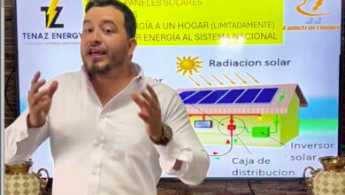 Explicación sobre sistema de generación de energía con paneles solares.