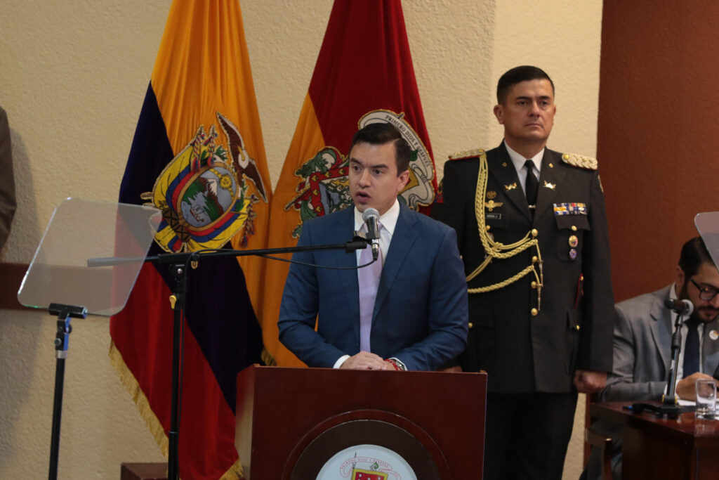 El Presidente Daniel Noboa se pronunció en la Sesión Solemne de ayer y destacó la Cumbre Iberoamericana de presidentes que se desarrollará en Cuenca. /XCA