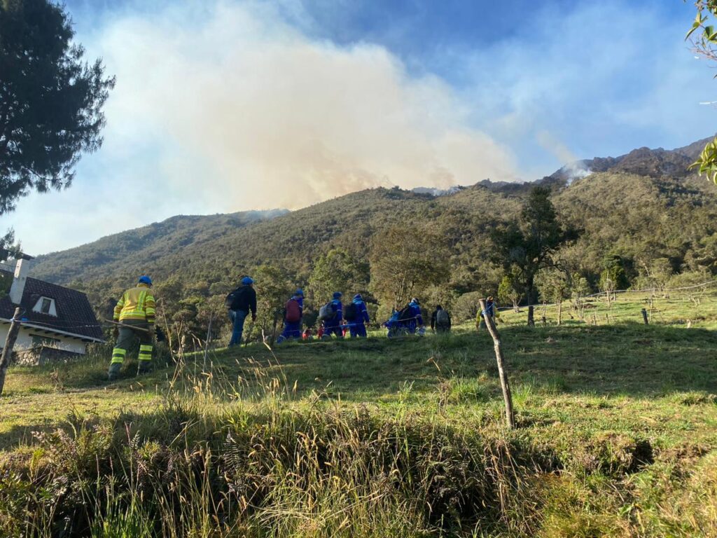 Personal de distintas instituciones de la ciudad y la provincia apoyan para enfrentar los incendios forestales en Azuay.