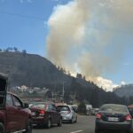 Un incendio forestal se registró este lunes 4 de noviembre de 2024 en el cerro Monjas, al sur de Cuenca.