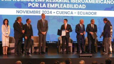El rey Felipe VI y el presidente, Daniel Noboa participan en la clausura del XV Encuentro Empresarial Iberoamericano en el Centro de Convenciones Mall del Río