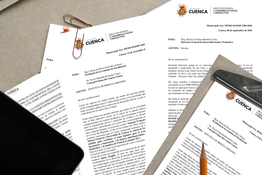 Parte de los documentos que reposan en la plataforma Quipux que sustentan la investigación periodística sobre 'contratista invisible' en la Dirección de Desarrollo Social.