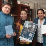 Eulalia Castillo, organizadora del encuentro; Eliana Bojorque, rectora de “La Asunción” e Isabel Peñaranda, jefe de área de Lengua y Literatura.