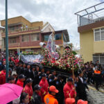Procesión de la Virgen de la Nube, en Azogues, este 1 de enero de 2025.