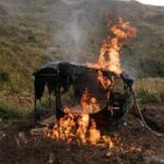Operativo contra minería ilegal: destrucción de campamentos improvisados en la cuenca alta del río Santa Bárbara, en el cantón Sígsig.