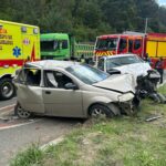 Así terminaron los vehículos tras el accidente de tránsito en la vía rápida Cuenca – Azogues.