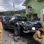 Así terminaron los vehículos tras el siniestro que se registró en Cumbe.