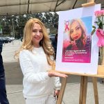 Marcia Mejía durante una de sus actividades por la lucha contra el cáncer.