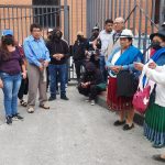 Habitantes de distintas comunidades rurales de Cuenca y Azogues se dieron cita al Complejo Judicial de Cuenca para apoyar el plantón.