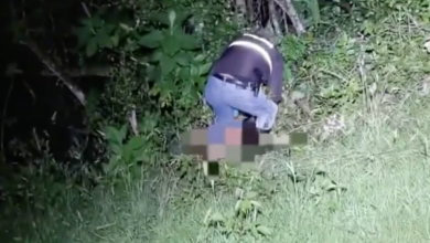 Captura del video compartido por el personal del Cuerpo de Bomberos de Paute durante la búsqueda del cadáver.