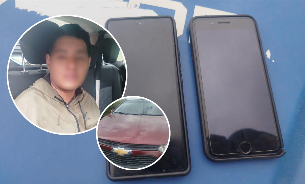 Tras una persecución, un presunto implicado del robo de vehículo en Cuenca fue detenido en Guamote. /Fotos Policía Nacional