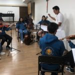 La Orquesta Sinfónica Juvenil del Conservatorio “José María Rodríguez”, durante un ensayo.