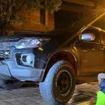 Camioneta que conducía el ciudadano que fue liberado en la avenida 12 de Abril y José Peralta, luego de llamadas y supuestas amenazas. /Cortesía