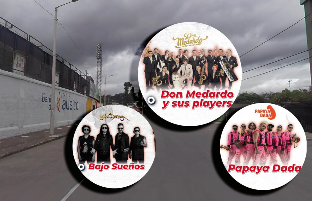 Los artistas que protagonizarán el concierto en la explanada del estadio por los 100 años de la Cruz Roja en Azuay, serán: Bajo Sueños, Papaya Dada y Don Medardo y sus Players.