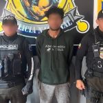 Anthony C.C., requerido por la justicia por el delito de asesinato, fue detenido por agentes del GOM en Cuenca. /Cortesía Policía Nacional.