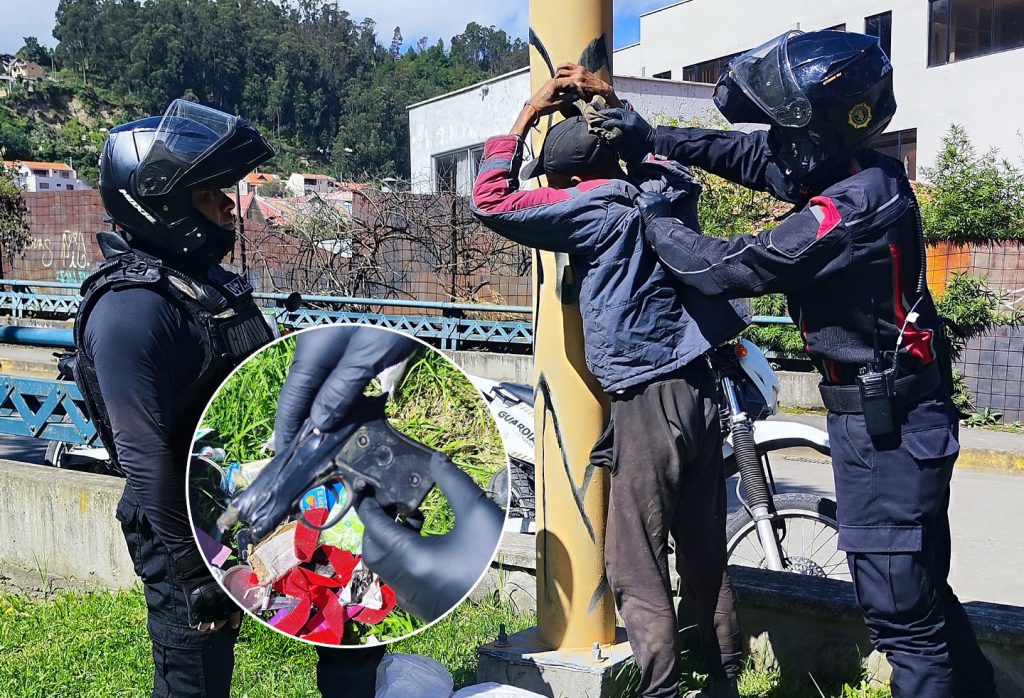 Personal de Guardia Municipal Ciudadano aprehendió al sujeto que amenazaba con un arma falsa. /Cortesía