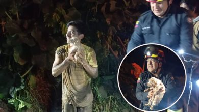 Los dueños del pequeño cachorrito ‘Escarpi’ se mostraron contentos tras el rescate.